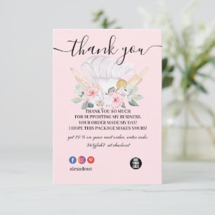 Thank You Pink Baking & Cooking Utensil Bakery Card