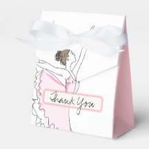 Thank You Pink Ballerina Birthday Baby Favor Boxes