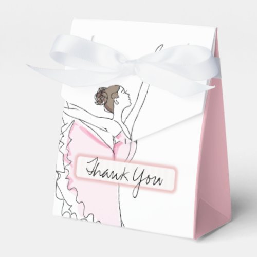 Thank You Pink Ballerina Birthday Baby Favor Boxes