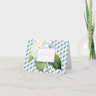 Thank You Pink Blue Hydrangea Folded Card