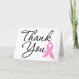 Thank You Pink Breast Cancer Awareness Ribbon Card