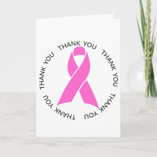 Thank You Pink Breast Cancer Awareness Ribbon Card