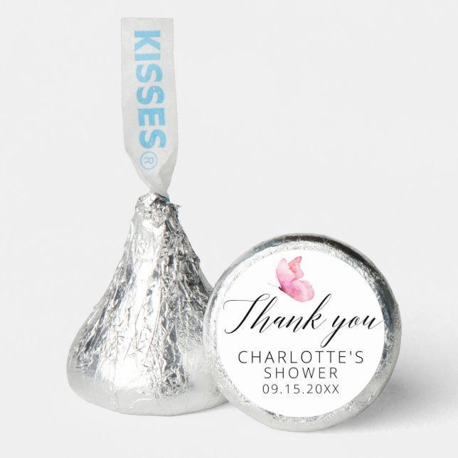 Thank You Pink Butterfly Hershey®'s Kisses® (Front)