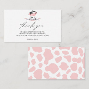 Thank you Pink Cow Rustic Country Girl Baby Shower Enclosure Card