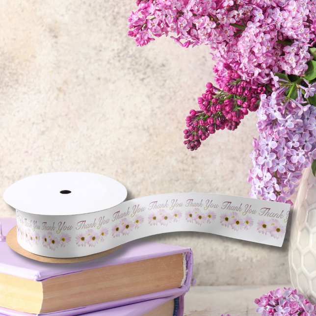 Thank You Pink Daises Ribbon (Creator Uploaded)