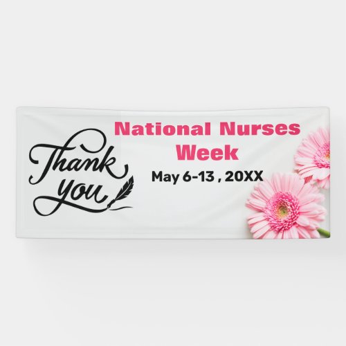 Thank You Pink Daisy National Nurses Week Banner