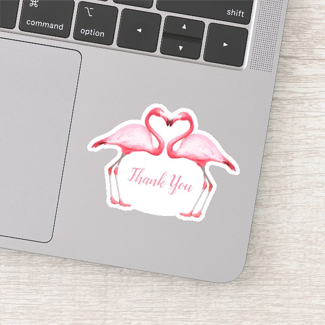Thank You Pink Flamingos Sticker (Detail)