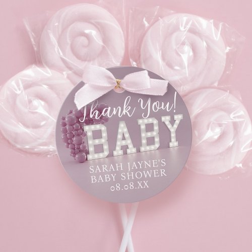 Thank You Pink Girl Baby Shower Favor Tags
