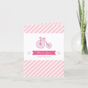 Thank You Pink Girl Baby Shower Folded Card