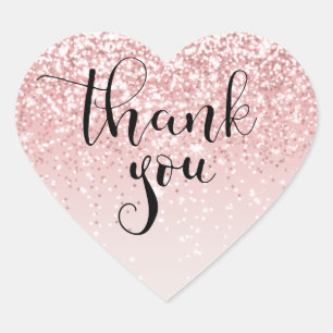 Thank you pink glitter label