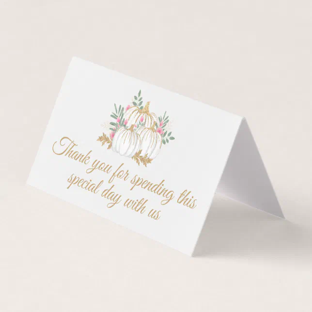 Thank You Pink Gold Pumpkin Thanksgiving Wedding | Zazzle