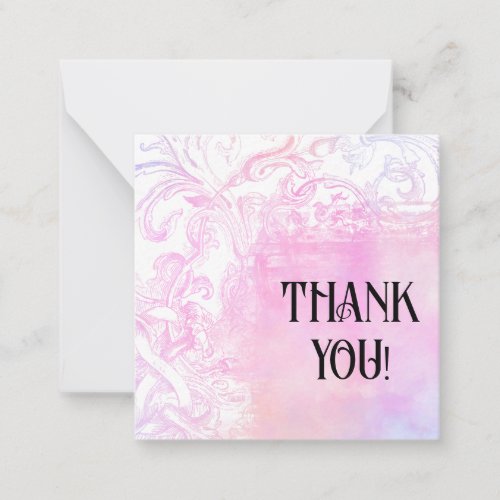   THANK YOU  Pink Gratitude AP62 Flat Note Card