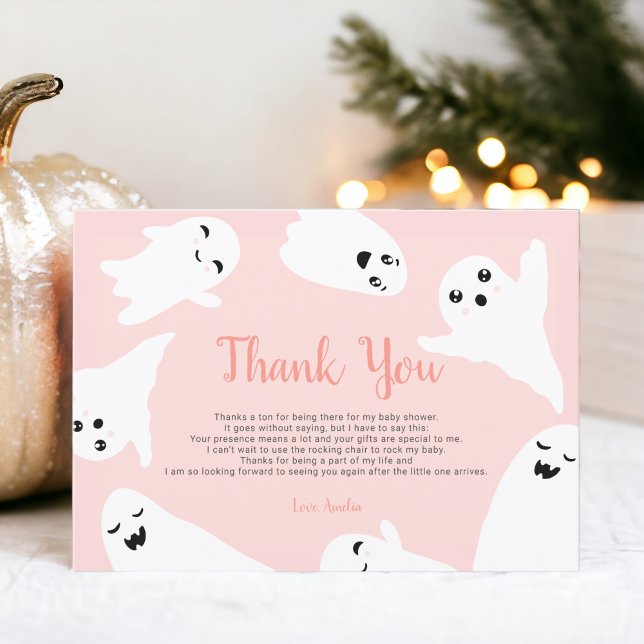 Thank you Pink Halloween ghosts baby shower (Thank you Pink Halloween ghosts baby shower)