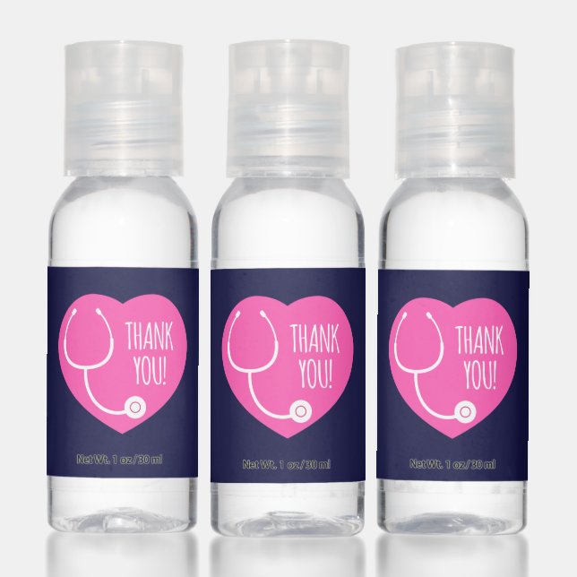 Thank You | Pink Heart Stethoscope 2 Hand Sanitizer (Set)