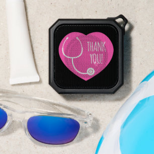 Thank You Pink Heart Stethoscope Bluetooth Speaker