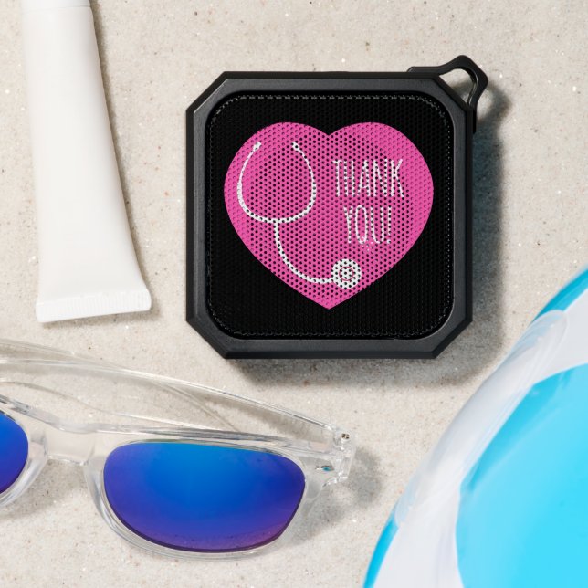 Thank You | Pink Heart Stethoscope Bluetooth Speaker (Insitu(Beach))