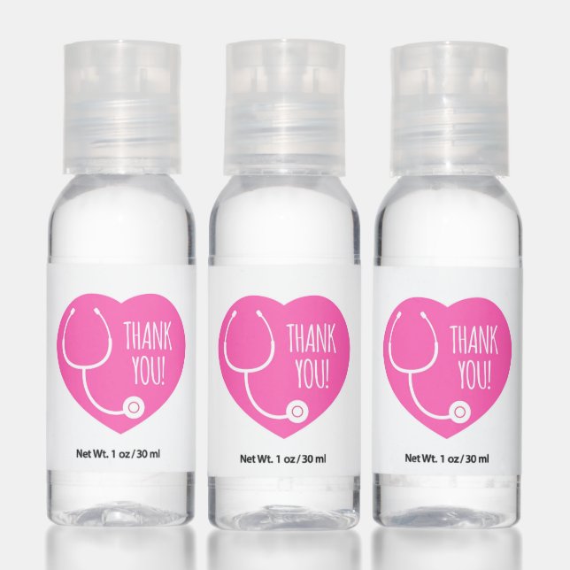 Thank You | Pink Heart Stethoscope Hand Sanitizer (Set)