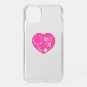 Thank You   Pink Heart Stethoscope Speck iPhone 11 Case