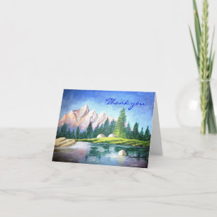 Thank you Pink Mountain Painting Note Card