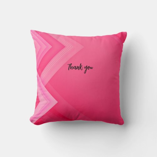 Thank You Pink Personalized Throw Pillow