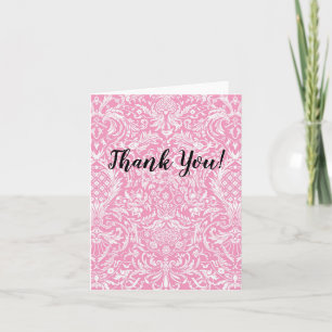 Thank You Pink Pineapple Victorian Vintage Damask