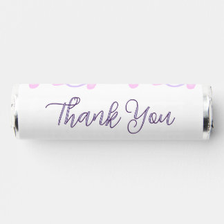 thank you pink purple pastel wedding name date lea breath savers® mints
