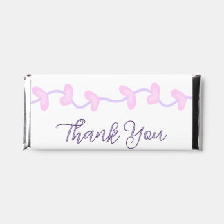 thank you pink purple pastel wedding name date lea hershey bar favors