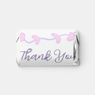 thank you pink purple pastel wedding name date lea hershey's miniatures