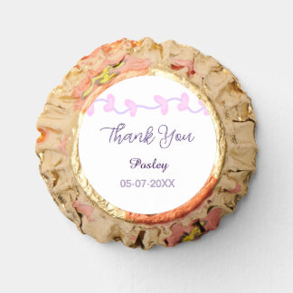 thank you pink purple pastel wedding name date lea reese's peanut butter cups