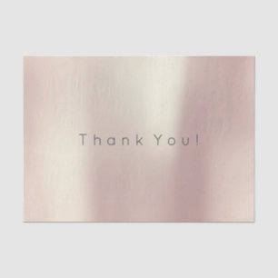 Thank You Pink Rose Gold Blush Metallic Powder Tissue Paper