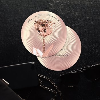 Thank You Pink Rose Gold Flower Luxury Elegant by luxury_luxury at Zazzle