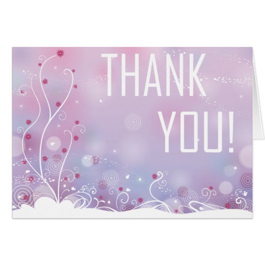 Thank You (Pink Snow Floral) Cards (Front Horizontal)