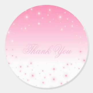 Thank you Pink Stars Classic Round Sticker