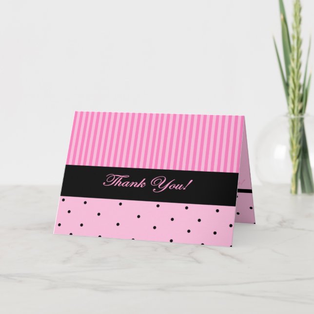 Thank You Pink Stripe Card (Front)