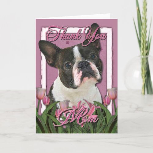 Thank You _ Pink Tulips _ Boston Terrier