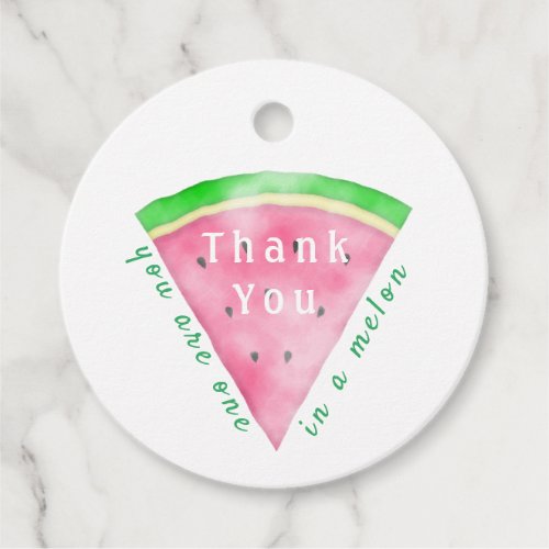 Thank You Pink Watermelon One in A Melon Favor Tags