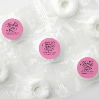 Thank You Pink Wedding Life Saver® Mints by thepapershoppe at Zazzle