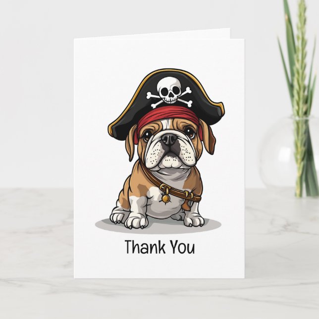 Thank You Pirate English Bulldog Skull (Front)