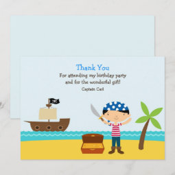 Thank You Pirate Flat Card | Zazzle