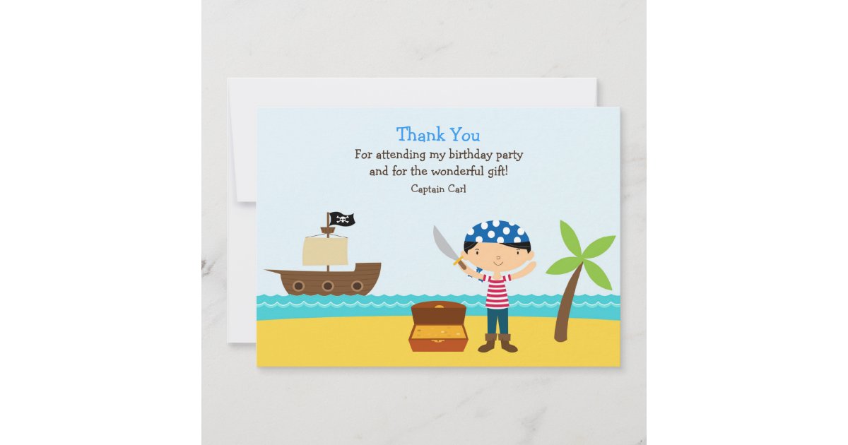 Thank You Pirate Flat Card | Zazzle
