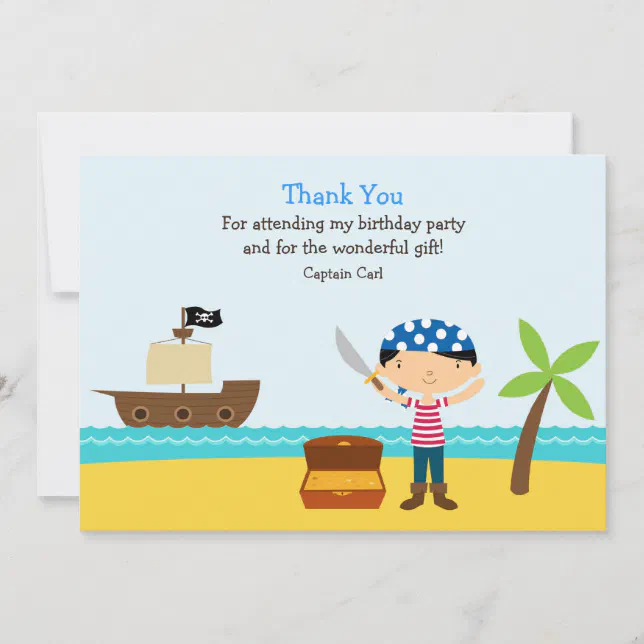 Thank You Pirate Flat Card | Zazzle