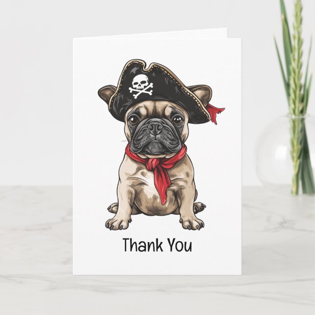 Thank You Pirate French Bulldog Skull Crossbones (Front)
