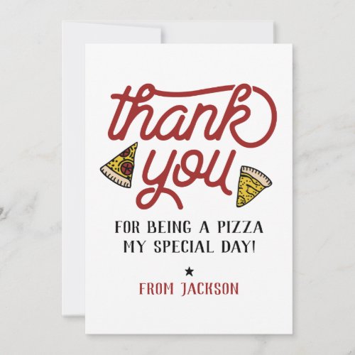Thank You Pizza Party Birthday Thank You Card