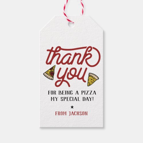 Thank You Pizza Party Birthday Thank You Tag