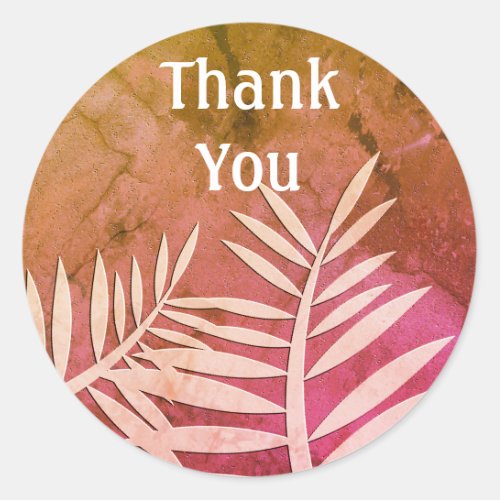 Thank You Plant Leaf Silhouette Multipurpose Classic Round Sticker