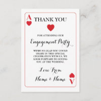 Thank You Playing Cards Ace Of Hearts Red