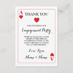Thank You Playing Cards Ace Of Hearts Red
