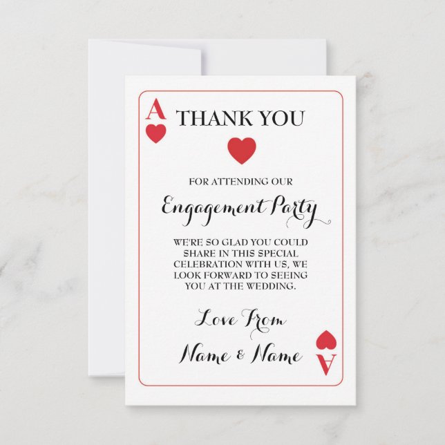 Thank You Playing Cards Ace Of Hearts Red (Front)