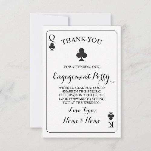 Thank You Playing Cards King Queen Ace of Clubs