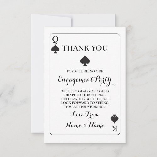 Thank You Playing Cards King Queen Ace of Spades
